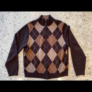 Brooks Brothers 346 Full Zip Argyle sweater
